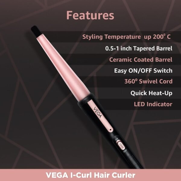 Vega Curl Hair Curler | Women With Ceramic Coated | Hair Curler | - Image 2