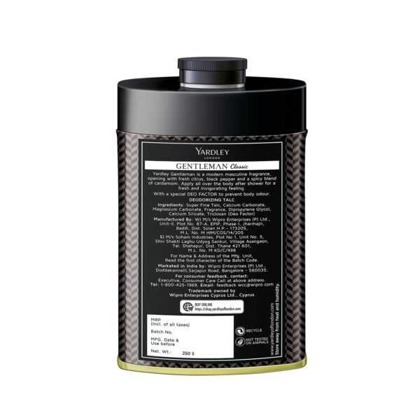 YARDLEY LONDON | GENTLEMEN Classic Deodorizing Talc | Good Fragrance | - Image 2