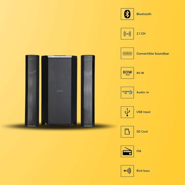 Philips Soundbar MMS8085B/94 2.1 Channel 80W - Image 4