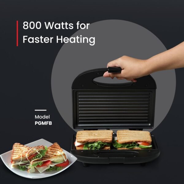 Prestige Toaster PGMFB 800 Wt | Grilled Sandwich Toaster | Fixed Grilled Plate | - Image 2
